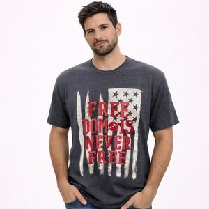 Hammermade Graphic Patriotic T Shirt Freedom Is Never Free Mens Size Medium